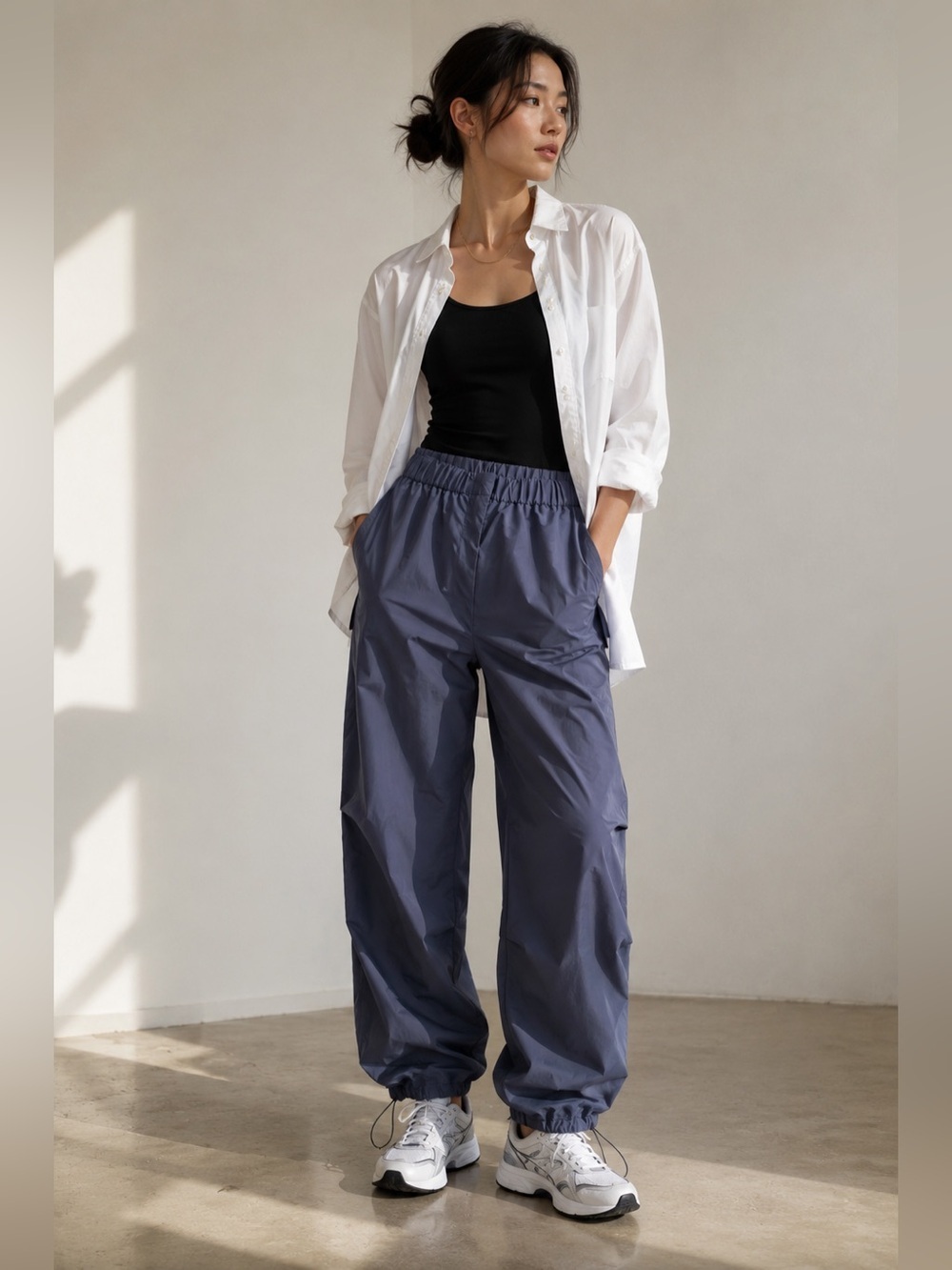 Babaton Utility Parachute Cargo Pants Wide Leg Adjustable Hem 4 - Picture 2 of 5